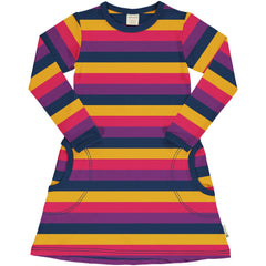 maxomorra - Kleid PICK & MIX STRIPES PURPLE