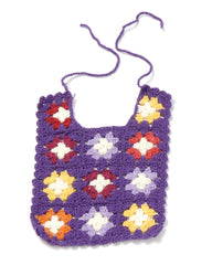 smallstuff häkel lätzchen lila mit muster bei heldenkind