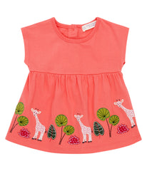 Sense Organics - AURORA Tunic Rose - Giraffe Appliqué