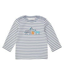 Sense Organics - LUNA RETRO Shirt Dusty Blue Stripes - Zebra