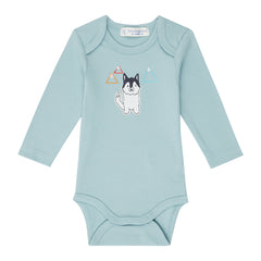 Sense Organics - YVON RETRO Baby Body langarm Aqua + Husky