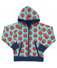 maxomorra - Cardigan Hood Reversible RASPBERRY