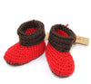 babyschuhe häkel design von yarncrab bei heldenkind rot braun