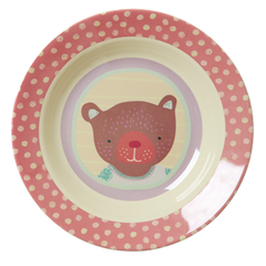 melamin-schale mit bär in rosa von rice bei heldenkind