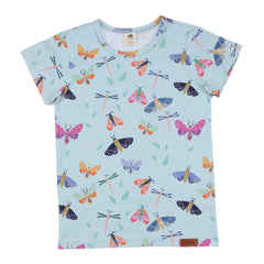 walkiddy - T-Shirt Colorful Butterflies Blau