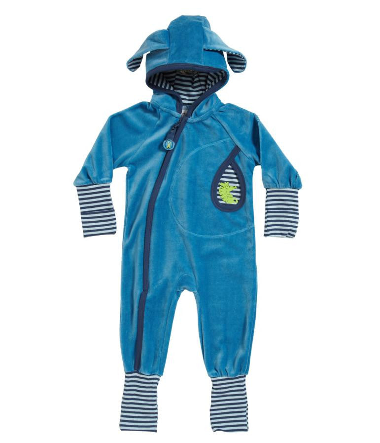 baby overall winter von phister & philina blau jungen mit kapuze bei heldenkind