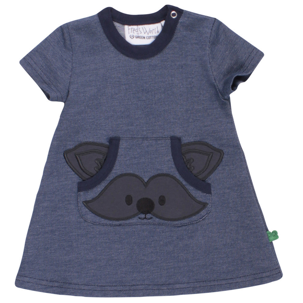 Kurzarm-Kleid Racoon Jeans Optik bei Heldenkind