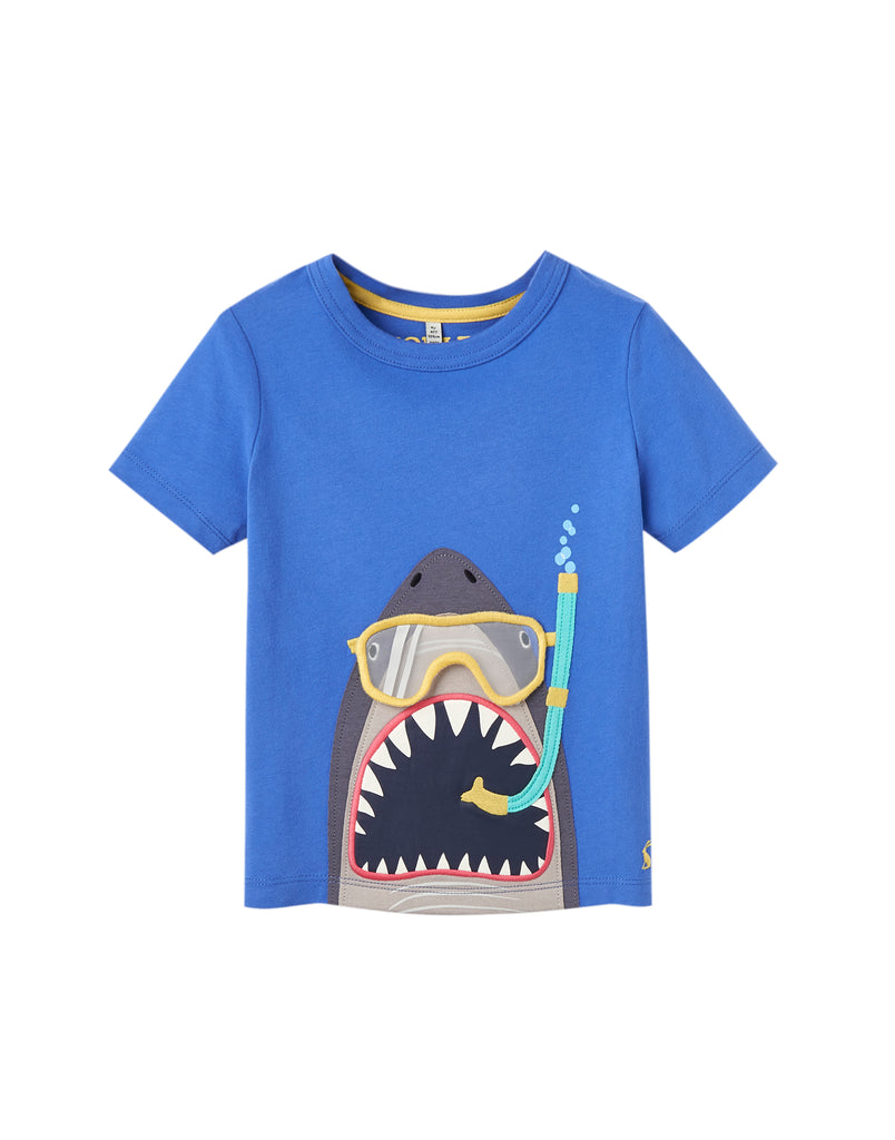 Tom Joules Shirt Blue Scuba Shark.