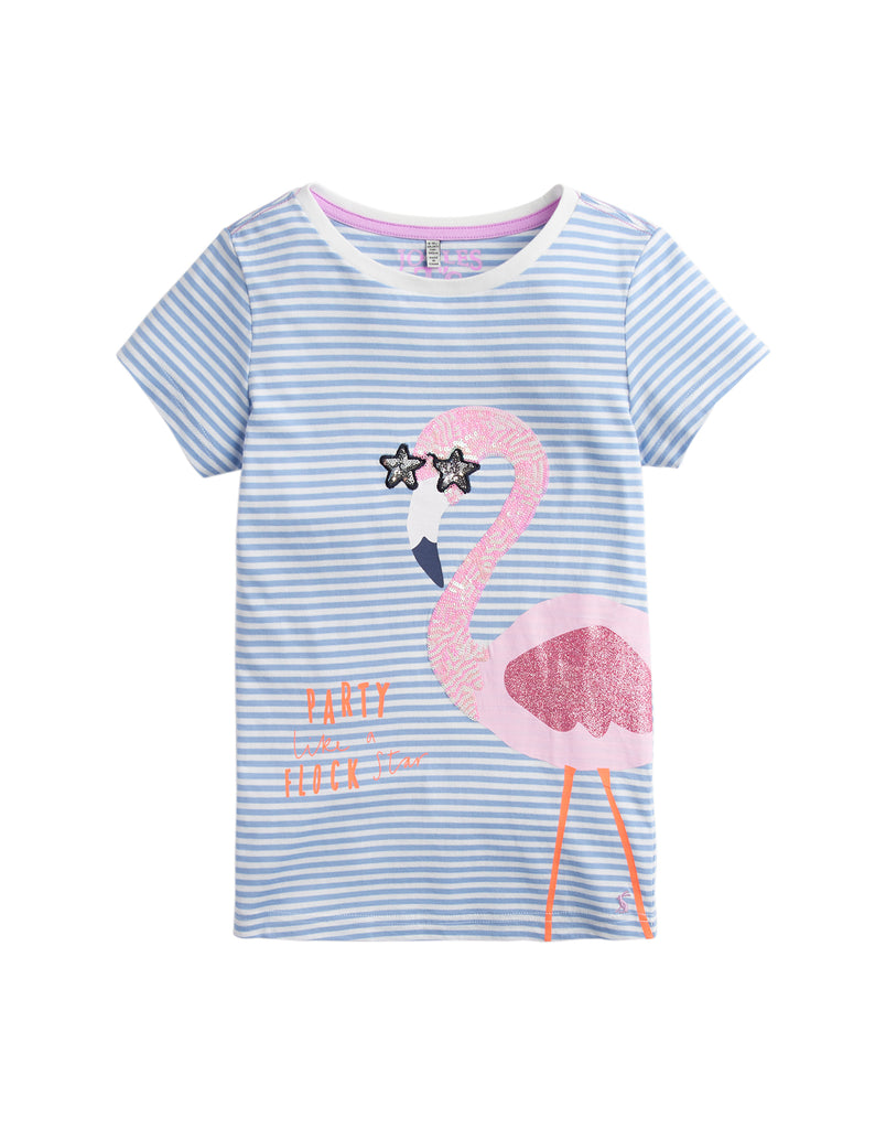 Tom Joules Shirt Blue Stripe Flamingo