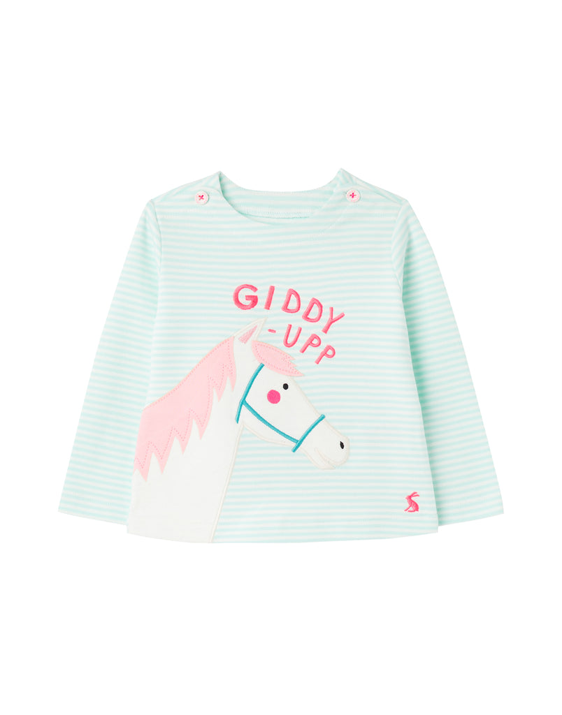 Joules - Harriet Applique Shirt Green Horse