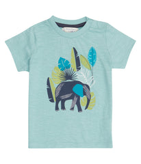 Sense Organics - IBON Shirt  Light Teal - Elephant Print