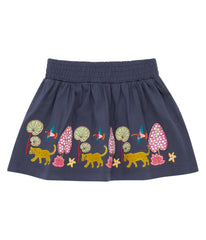 Sense Organics - MALIA Skirt Navy - Leopard Appliqué