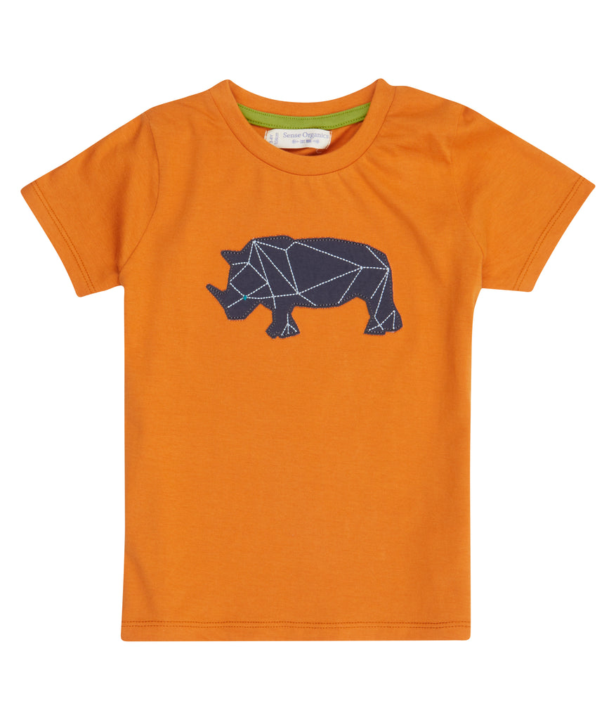 Sense Organics - IBON Shirt  Orange - Rhino Appliqué