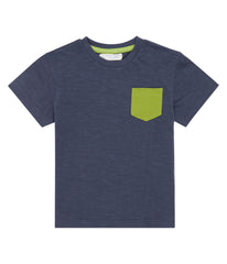 Sense Organics - JANNIS Shirt  Navy - Green Pocket
