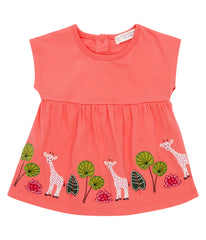 Sense Organics - AURORA Tunic  Rose - Giraffe Appliqué