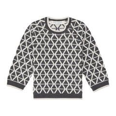 Sense Organics - VICTOR Baby Knitted Sweater Anthracite Triangles