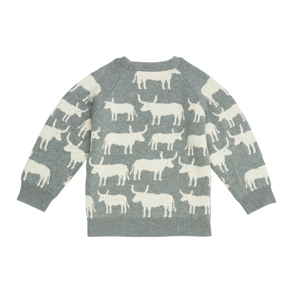 Sense Organics - VICTOR Knitted Sweater - Grey + Bulls