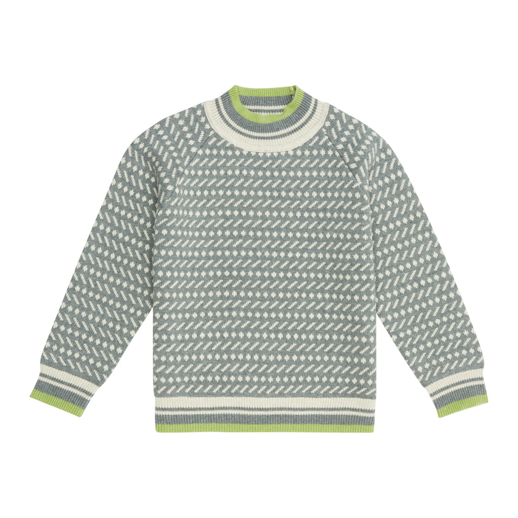 Sense Organics - KURUK Knitted Sweater - Grey-Sand Pattern