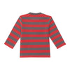 Sense Organics - ELAN Baby Shirt L/S - Red-Dark Grey Stripes