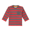 Sense Organics - ELAN Baby Shirt L/S - Red-Dark Grey Stripes