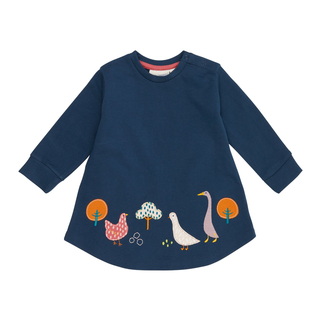 Sense Organics - INA Baby Sweat Dress - Navy & Duck