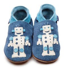 Krabbelschuhe Roboter Denim