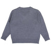 Pullover in blau melange mit V-Ausschnitt