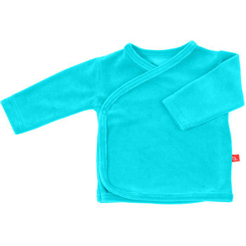 Baby Shirt Kimono Aqua Langarm