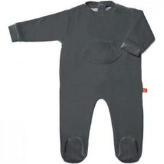 Frühchen Pyjama Strampler Dark Grey Velour