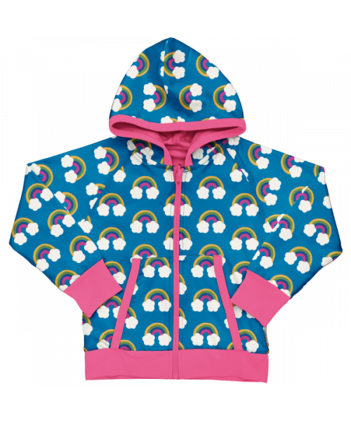 maxomorra - Cardigan Hood Reversible FARM RAINBOW