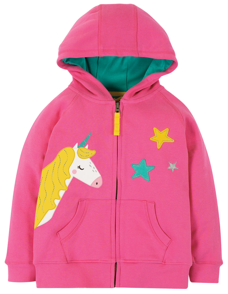 Frugi Einhorn Hoody in Flamingo Pink GOTS zertifiziert