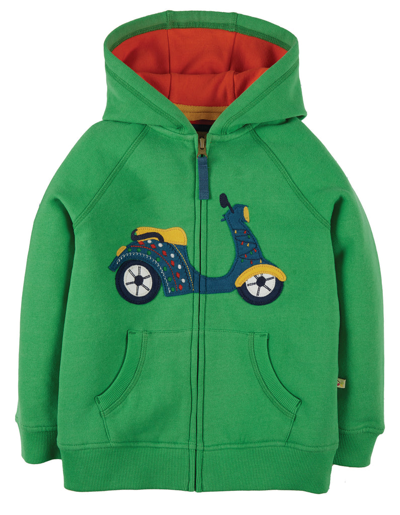 Frugi Lucas Zip Up Hoody -  Glen Green Bike