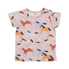 walkiddy - T-Shirt Baby Horses Rosa