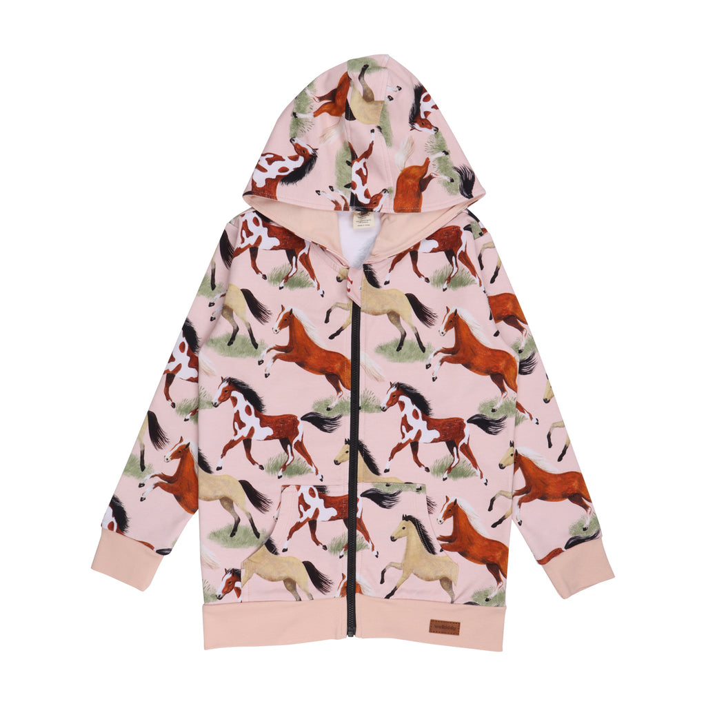 walkiddy - Sweatjacke The Horses Rosa