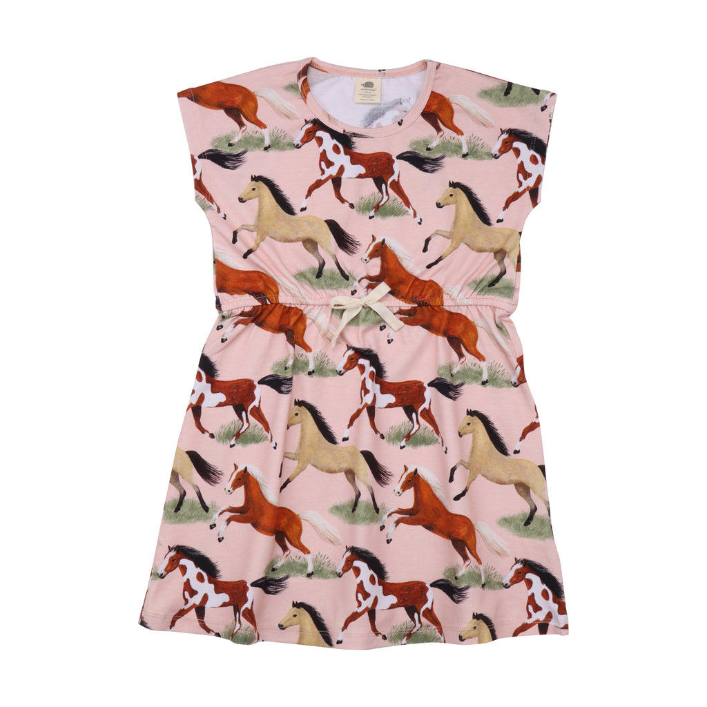 walkiddy - Kleid The Horses Rosa