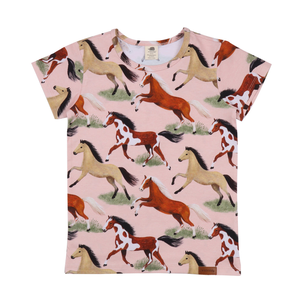 walkiddy - T-Shirt The Horses Rosa