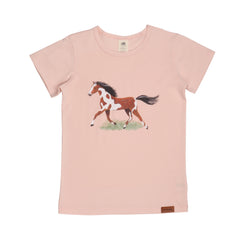 walkiddy - T-Shirt The Horses Rosa single print