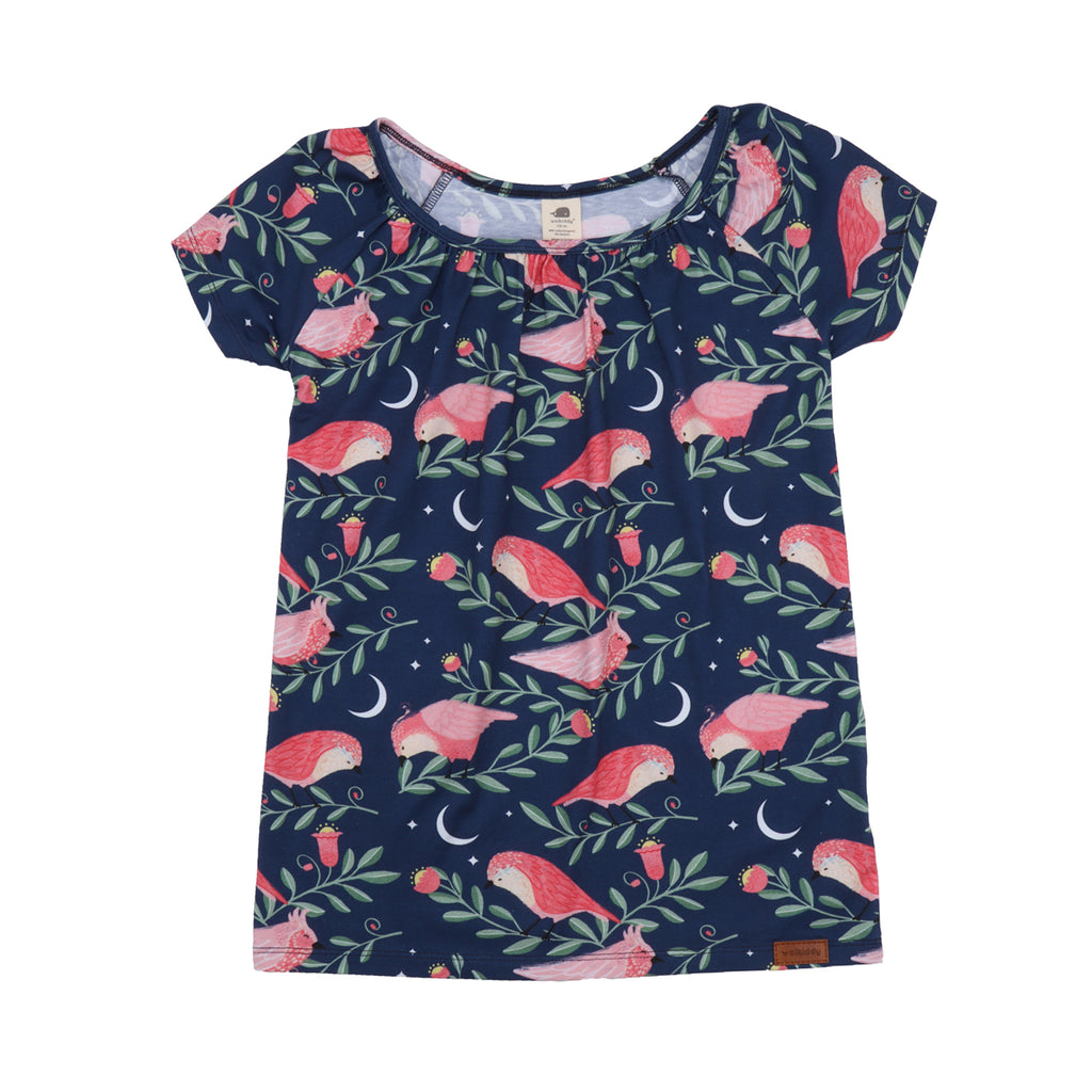 walkiddy - Tunika Pinky Birds Dunkel Blau