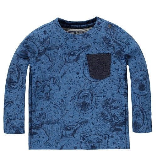 langarm-shirt blau mit tiermotiv bei heldenkind