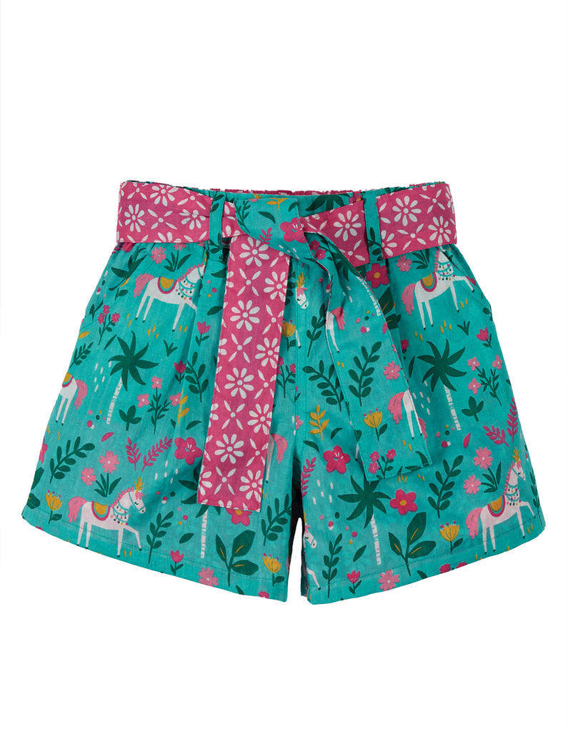 Frugi Seren Reversible Shorts -  Aqua Indian Horse
