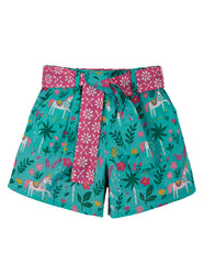 Frugi Seren Reversible Shorts -  Aqua Indian Horse