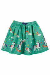 Frugi - Twirly Dream Skirt -  Pacific Aqua Unicorns