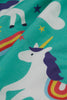 Frugi - Twirly Dream Skirt -  Pacific Aqua Unicorns