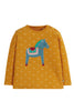 Frugi - Button Applique Top - Floral Ditsy Horse