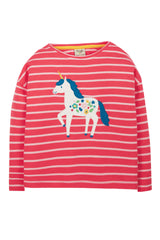 Frugi - Tori Boxy Top - Watermelon Stripe Unicorn