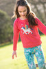 Frugi - BETHANY APPLIQUE TOP - WATERMELON/PEGASUS