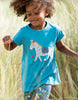 Frugi Ariella Applique Top -  Sea Blue Donkey