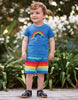 Frugi Avery Applique Top -  Cobalt Rainbow