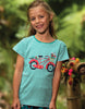 Frugi Camille Applique Tee -  Jewel Fine Stripe Bike