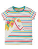 Frugi Camille Applique Tee -  Soft Multistripe Horse